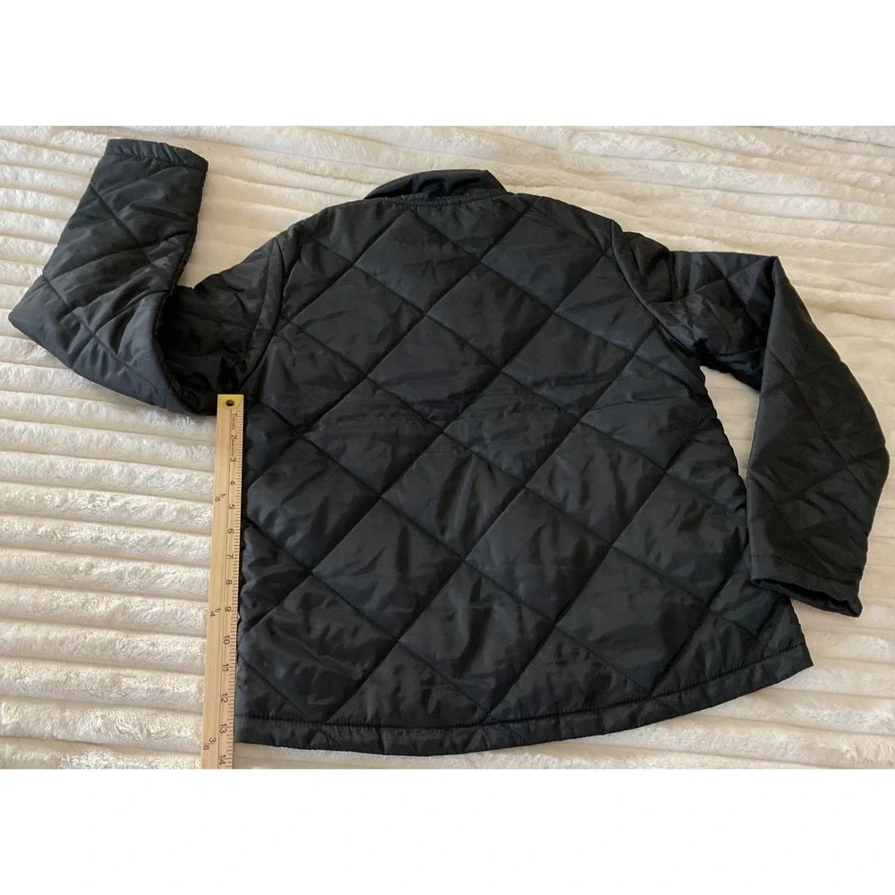 Genuine Dickies Womens Black Quilted Diamond Snap Front Jacket M Water Resistant